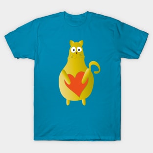 Cat Holding A Heart T-Shirt